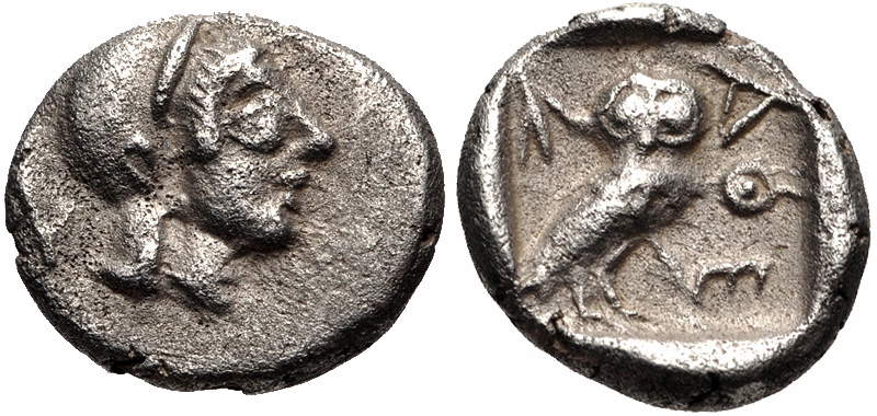 510-490 BC Silver Athenian Obol