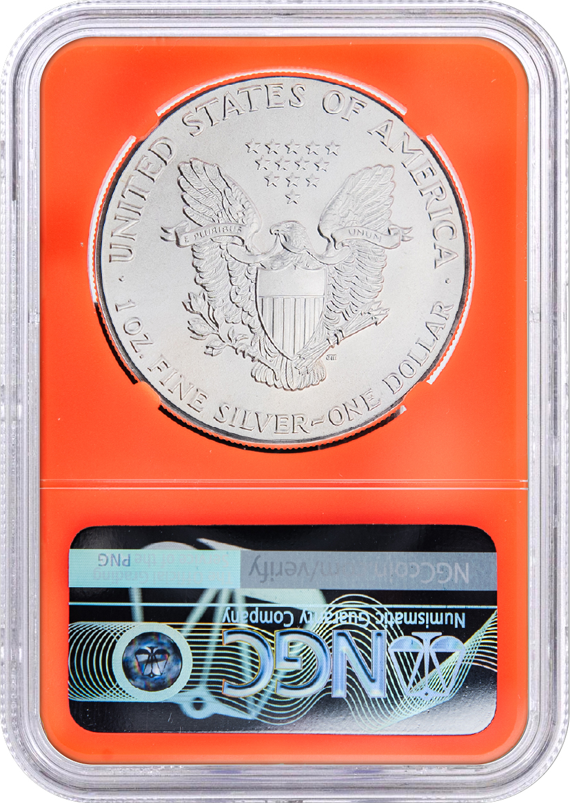 1986 (S) $1 1 oz Struck at San Francisco Silver Eagle NGC MS70 From Original US Mint Tube Orange Core