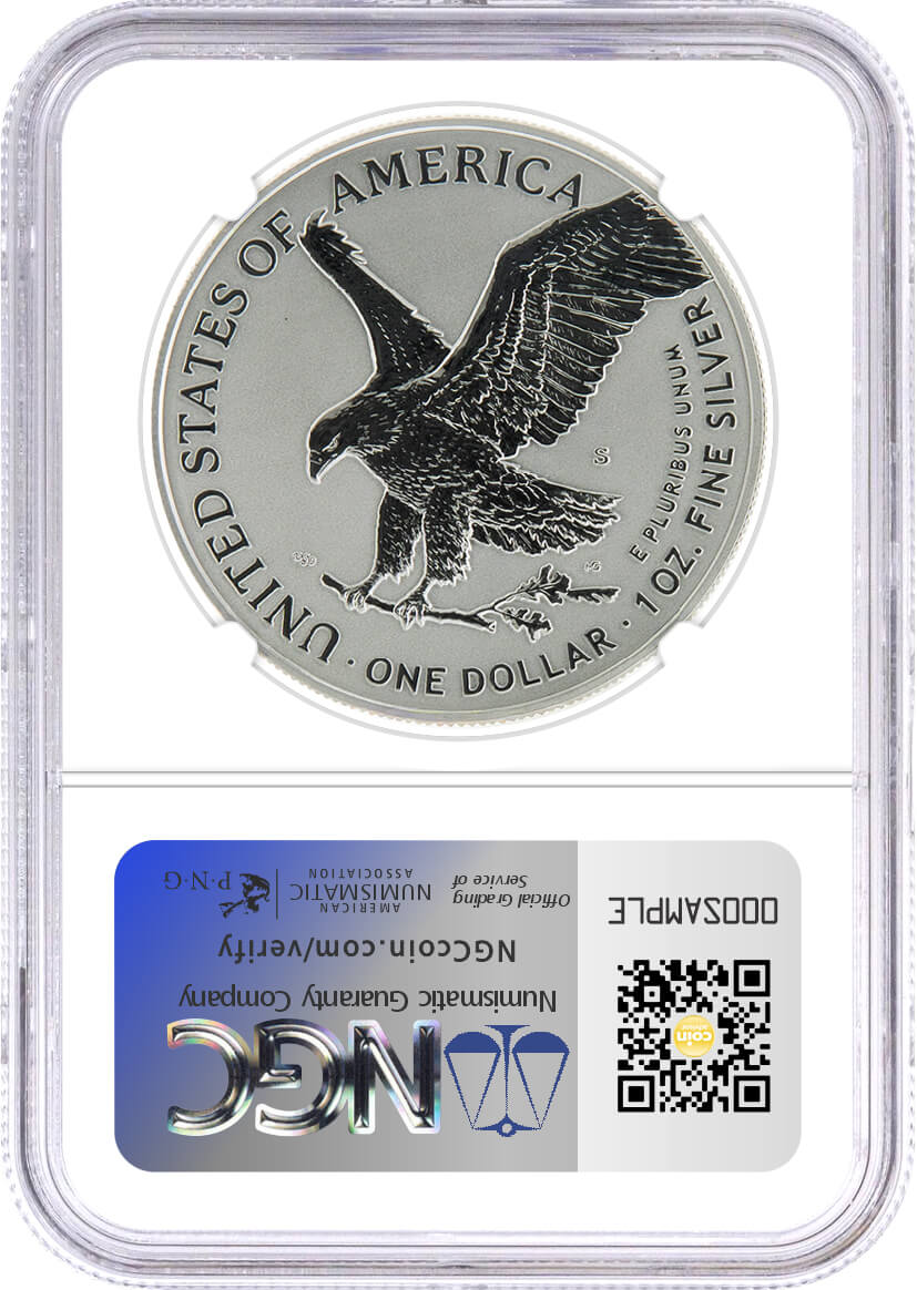 2021 WS $1 Silver Eagle T-1 & T-2 Reverse Proof 2-Coin Silver Design Set NGC Reverse PF70 First Day of Issue Mercanti/Gaudioso Signed Limited Edition Dual Signature U.S. Mint Engraver Series