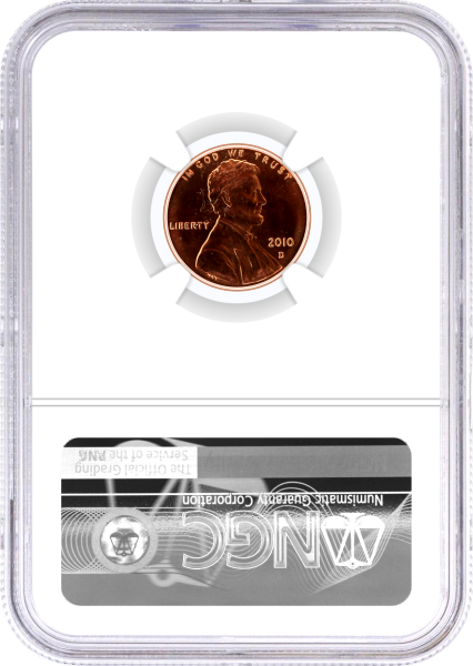 2010 D 1c Lincoln Cent NGC Gem Unc Lyndall Bass Signed Flag Label