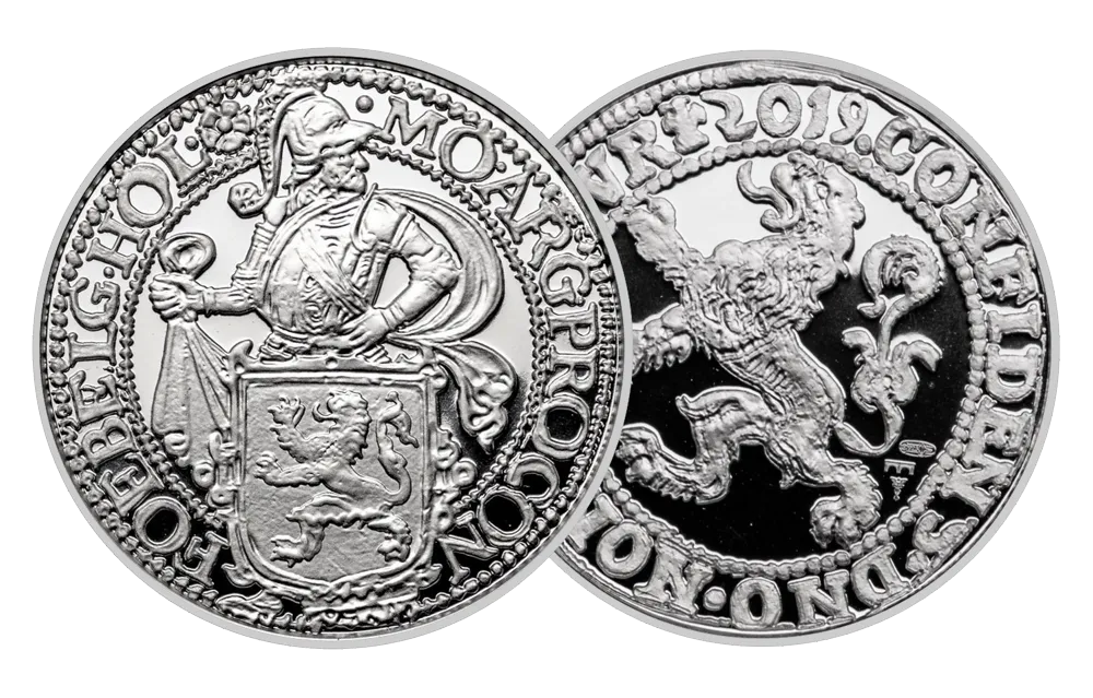 2019 Royal Dutch Mint 2oz Silver Lion Dollar OGP and COA