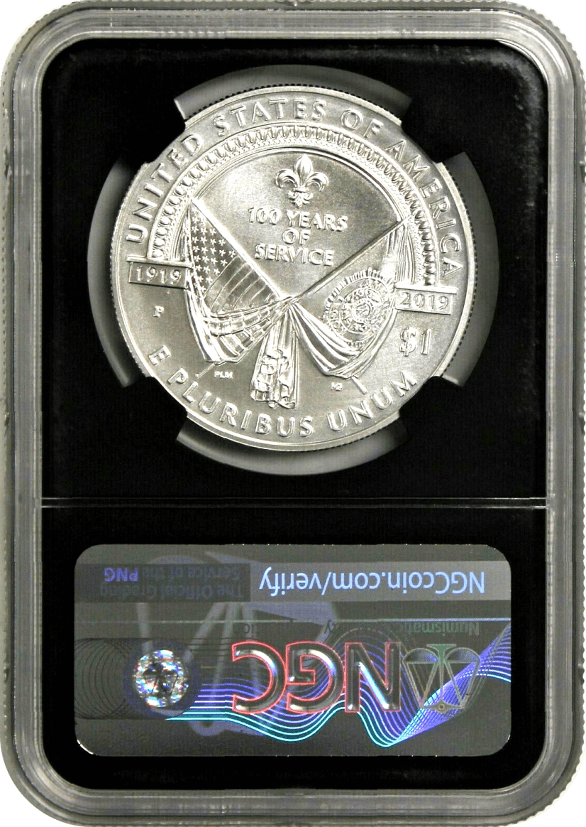 2019 P $1 Silver American Legion 100th Anniversary NGC MS70 First Releases Black Core