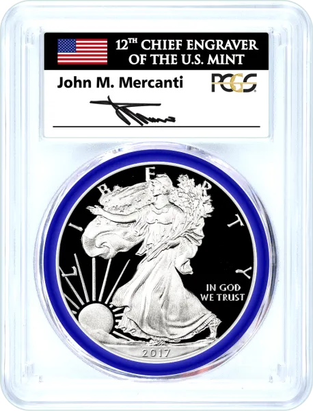 2017 W (2020) Silver Eagle W.P. Mint Hoard PCGS PR70 DCAM Mercanti Signed Mint Engraver Series