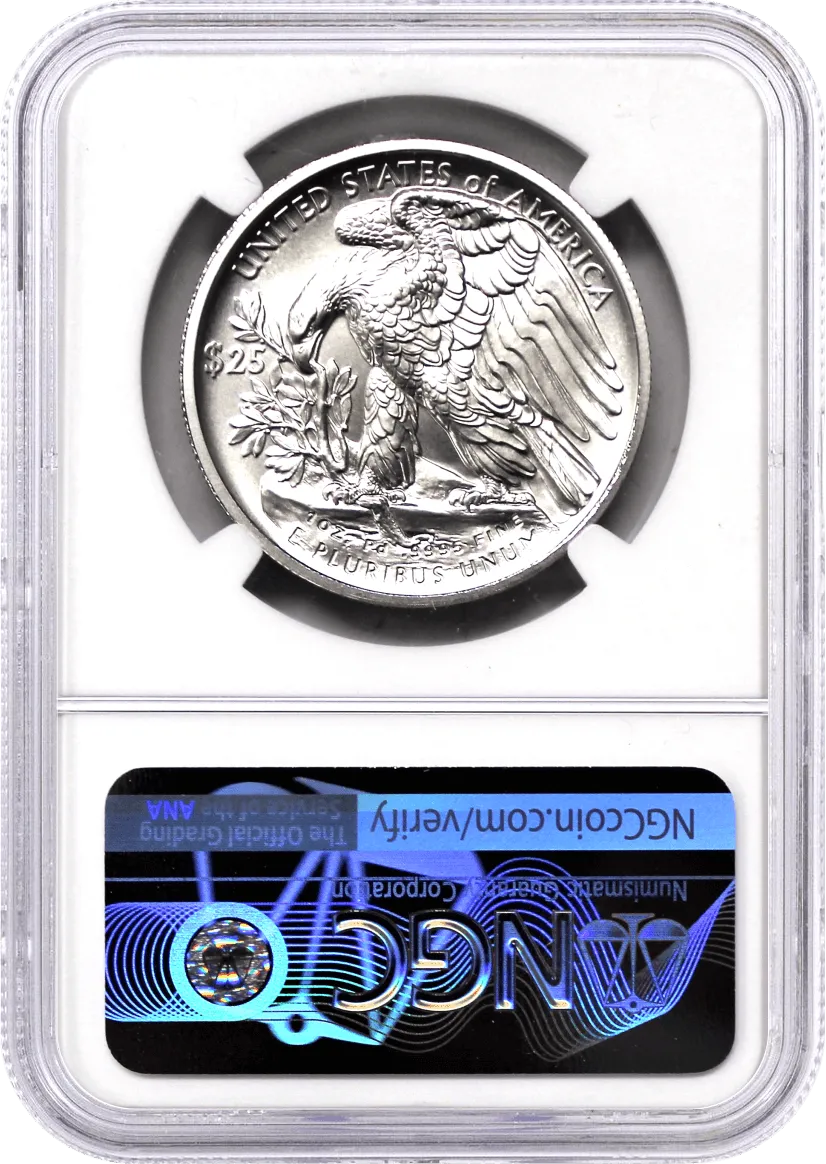 2020 W $25 Burnished Palladium Eagle NGC MS70 First Day of Release Moy Signature