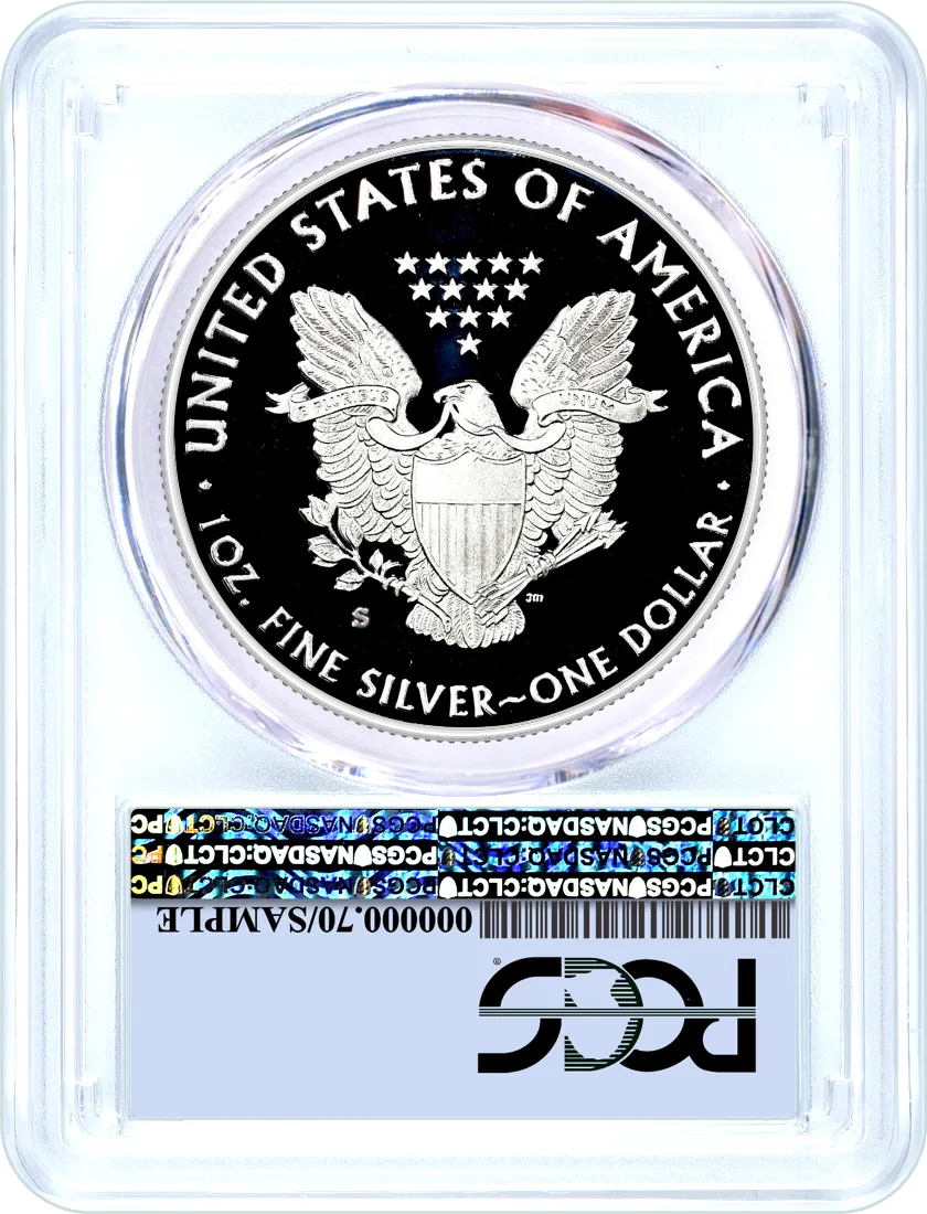 2020 S $1 Limited Edition Proof Silver Eagle PCGS PR69 DCAM First Day of Issue Black Shield Label 7 Coin Set Included