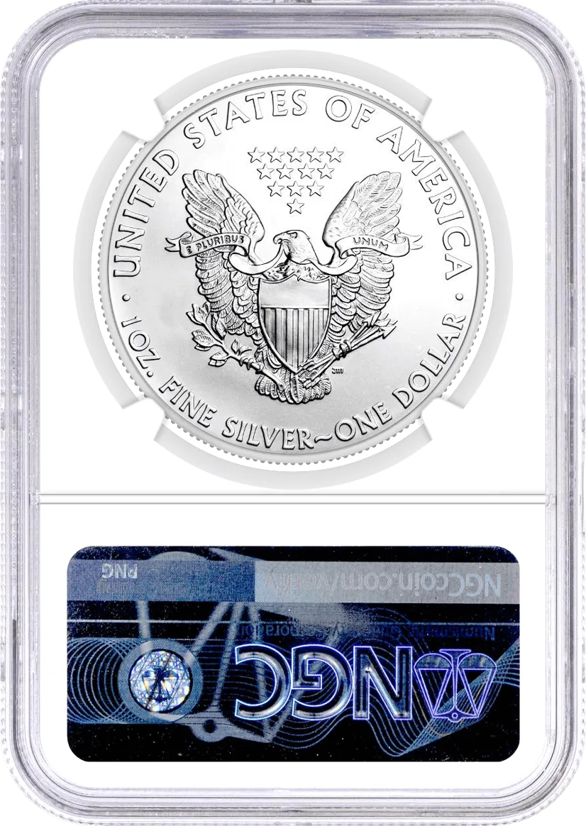2016 (S) $1 Silver Eagle Struck at San Francisco NGC MS70 Mercanti Signed U.S. Mint Engraver Series