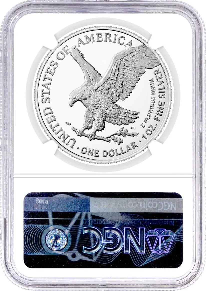 2022 (W) Silver Eagle Struck at West Point NGC MS70 First Day of Issue Gaudioso Signed U.S. Mint Engraver Series 