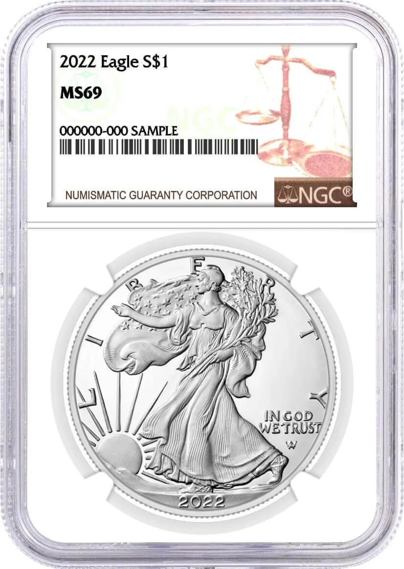 2022 Silver Eagle NGC MS69 Brown Label 