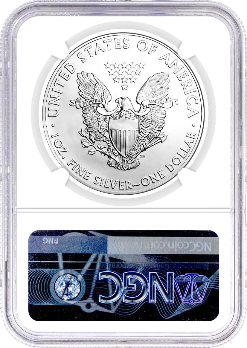 2021 $1 Silver Eagle Type 1 Last Day of Production Type 2 First Day of Production 2-Coin Set NGC MS70