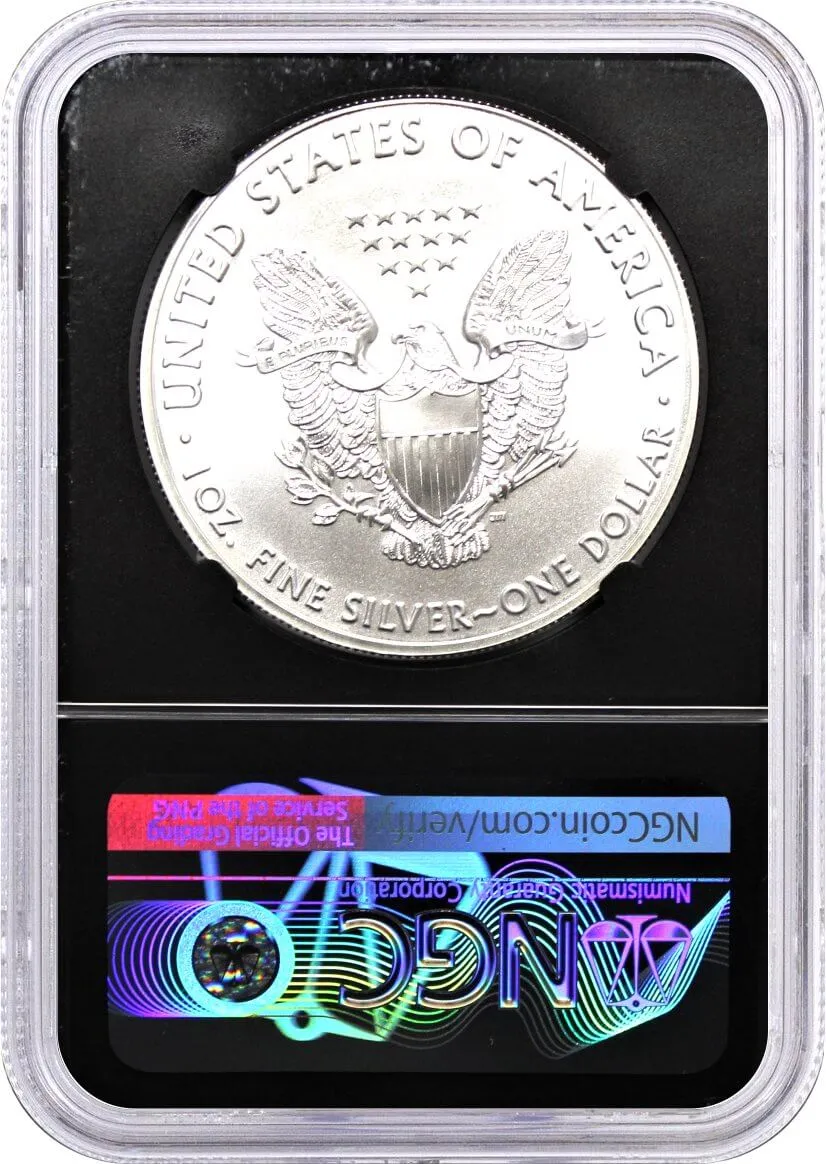 2021 $1 Silver Eagle Type 1 NGC MS70 First Day of Issue Elizabeth Jones Signed Black Core