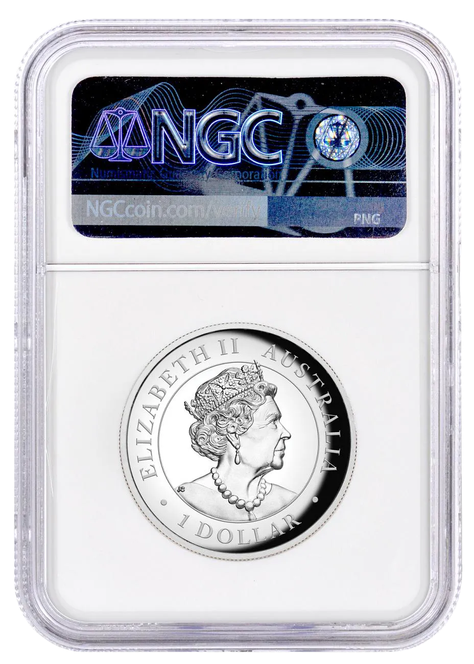 2022 P $1 Australia 1oz Proof Silver Wedge Tailed Eagle Ultra High Relief NGC PF70UC First Day of Issue Mercanti Signed