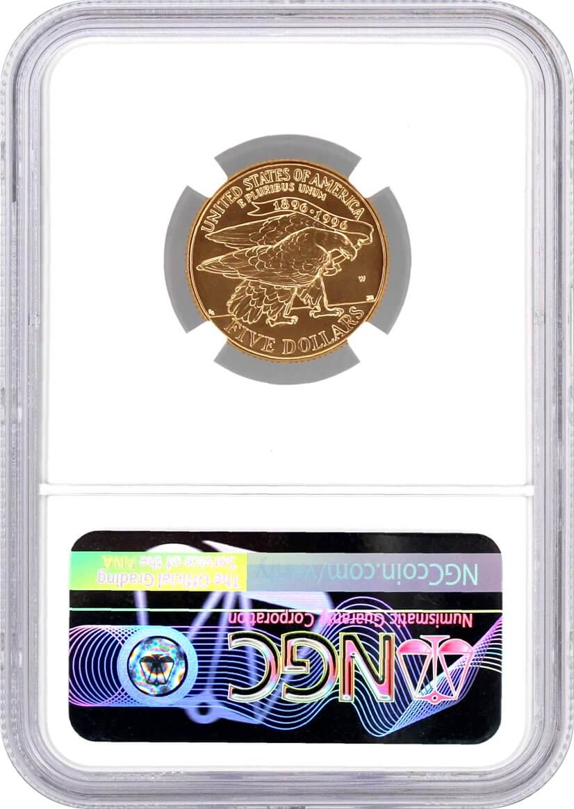 1995 W $5 Gold Centennial Olympic Games Stadium NGC MS70 Mercanti Signed U.S. Mint Engraver Series Masters Collection