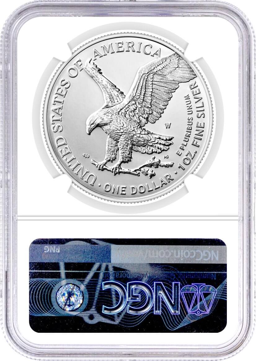 2022 W $1 Burnished Silver Eagle NGC MS70 Early Releases