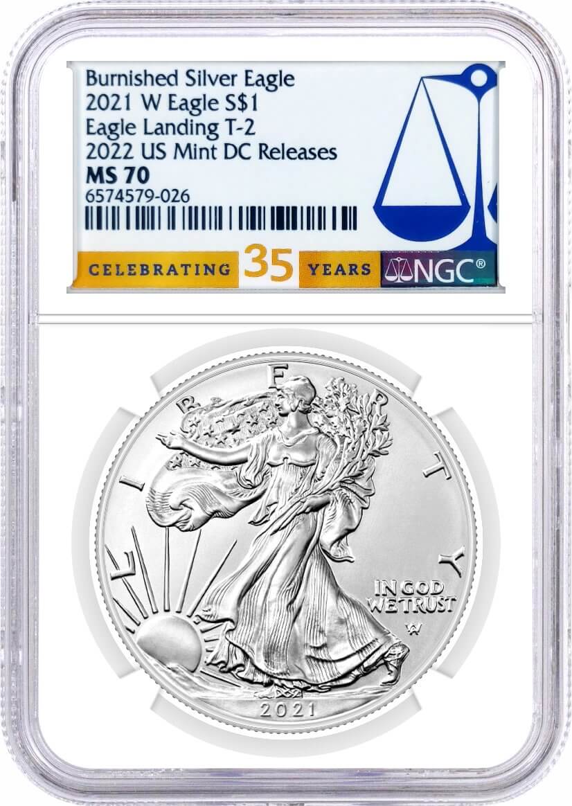 2021 SWW $1 Silver Eagle Type 2 2022 US Mint DC Releases 3 Coin Set NGC PF70/PF70/MS70 35th Anniversary Label