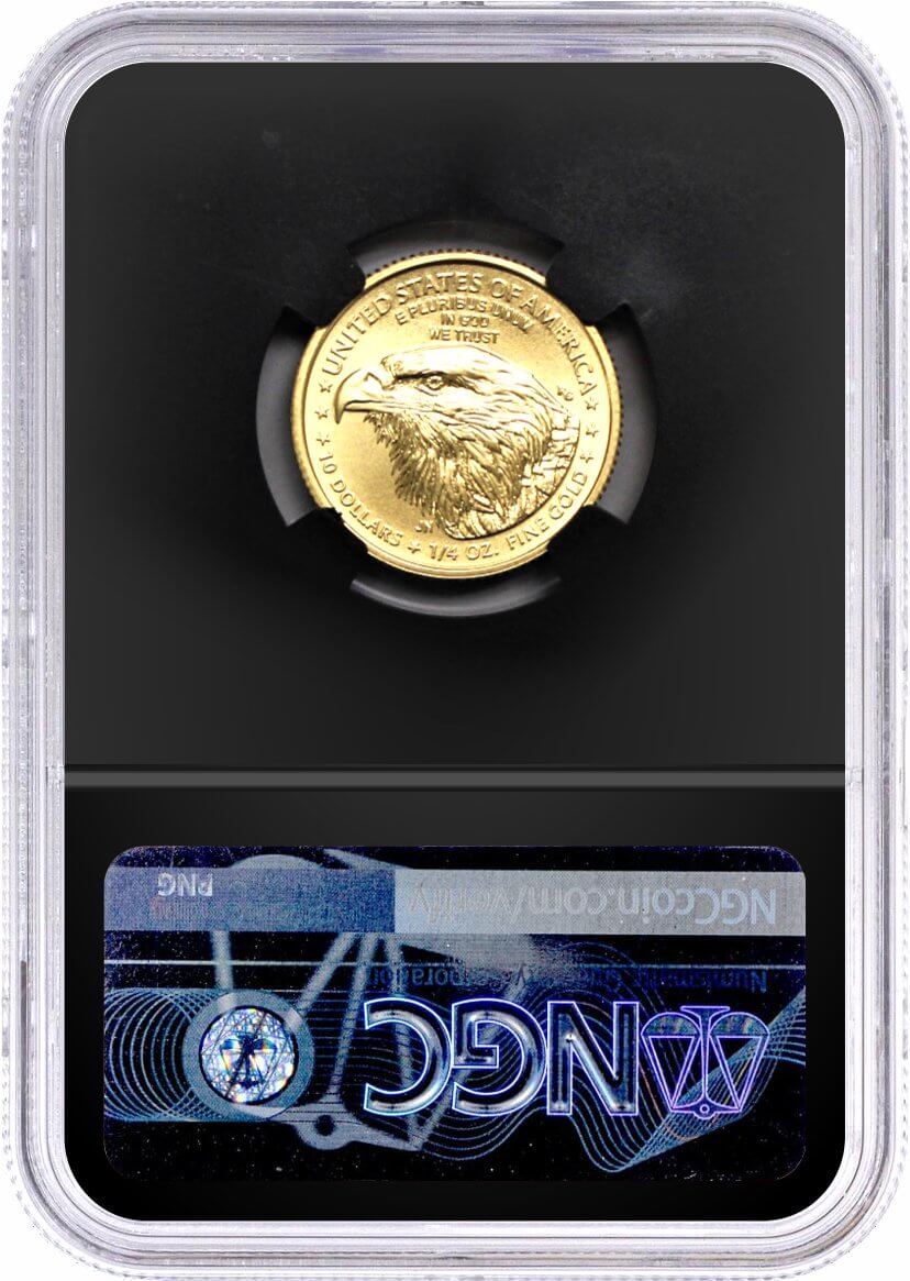 2021 $10 Gold Eagle Type 2 NGC MS70 First Day of Issue Mercanti Signature Black Core