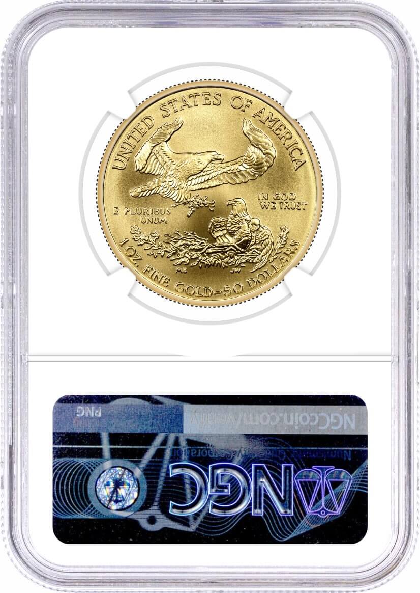 1997 $50 1 oz Gold Eagle NGC MS70 Frost (Busiek) Signed U.S. Mint Designer Series