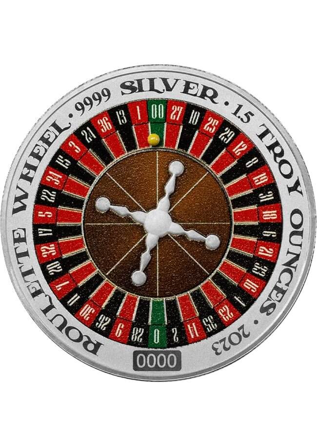 2023 $3 Niue 1.5oz Silver Roulette Wheel Spinning Coin Colorized Proof-Like OGP COA