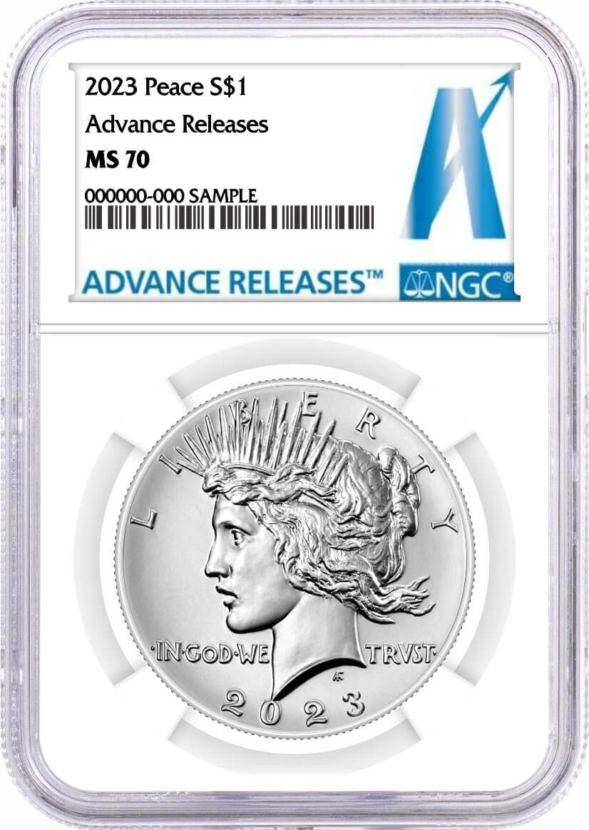 2023 $1 Uncirculated Silver Morgan Dollar and Peace Dollar 2 Coin Duo NGC MS70 Advance Releases Advance Label