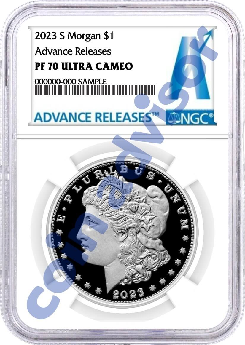 2023 S $1 Proof Silver Morgan Dollar and Peace Dollar 2 Coin Duo NGC PF70 UCAM Advance Releases Advance Label