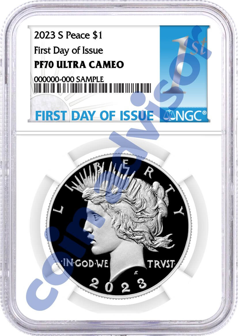 2023 S $1 Proof Silver Morgan Dollar and Peace Dollar 2 Coin Duo NGC PF70 UCAM First Day of Issue 1st Label