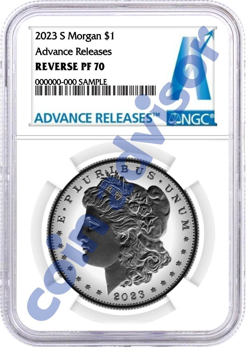 2023 S $1 Reverse Proof Morgan Dollar and Peace Dollar 2 Coin Set NGC REVERSE PF70 Advance Releases Advance Label