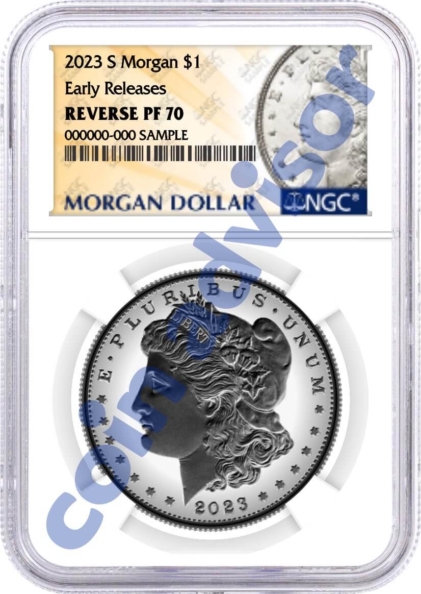 2023 S $1 Reverse Proof Morgan Dollar and Peace Dollar 2 Coin Set NGC REVERSE PF70 Early Releases Design Label