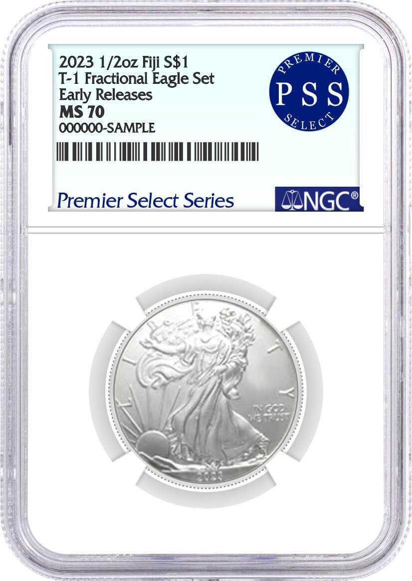 2023 Fiji Type 1 Fractional Silver Eagle 4 Coin Set NGC MS70 Early Releases Premier Select Series Label