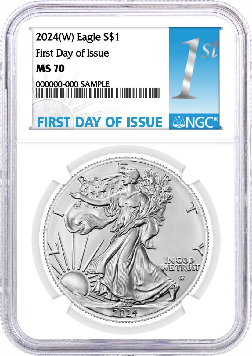 2024 (W) $1 1 oz Silver Eagle NGC MS70 First Day of Issue 1st Label
