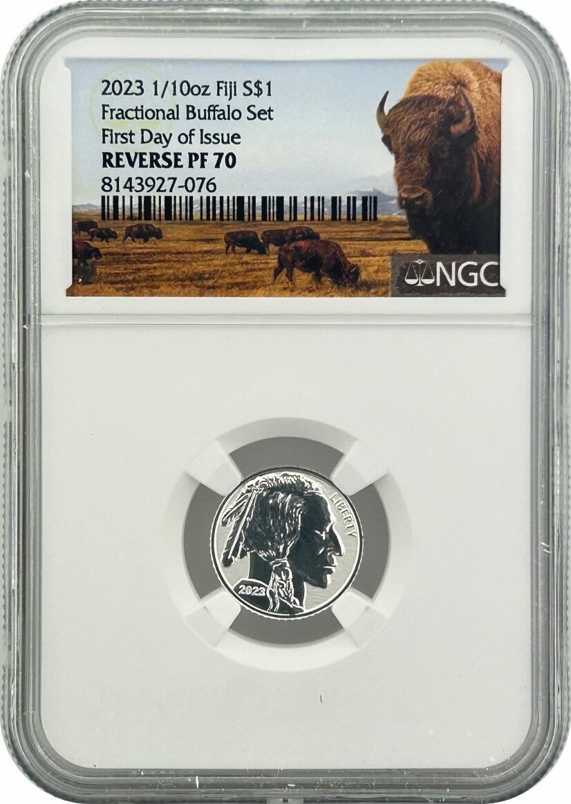2023 Fiji Fractional Silver Buffalo Reverse Proof 4 Coin Set NGC