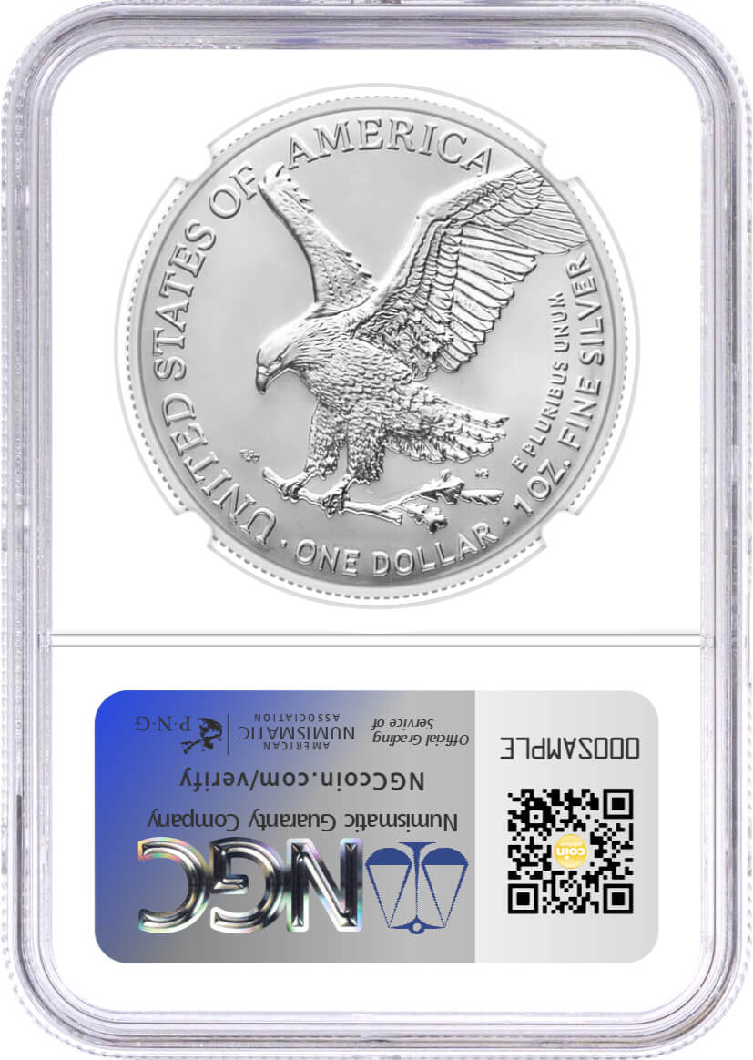 2025 (P) $1 1 oz Silver Eagle with Eagle Privy NGC MS70 Early Releases Ryder Signed Flag Label
