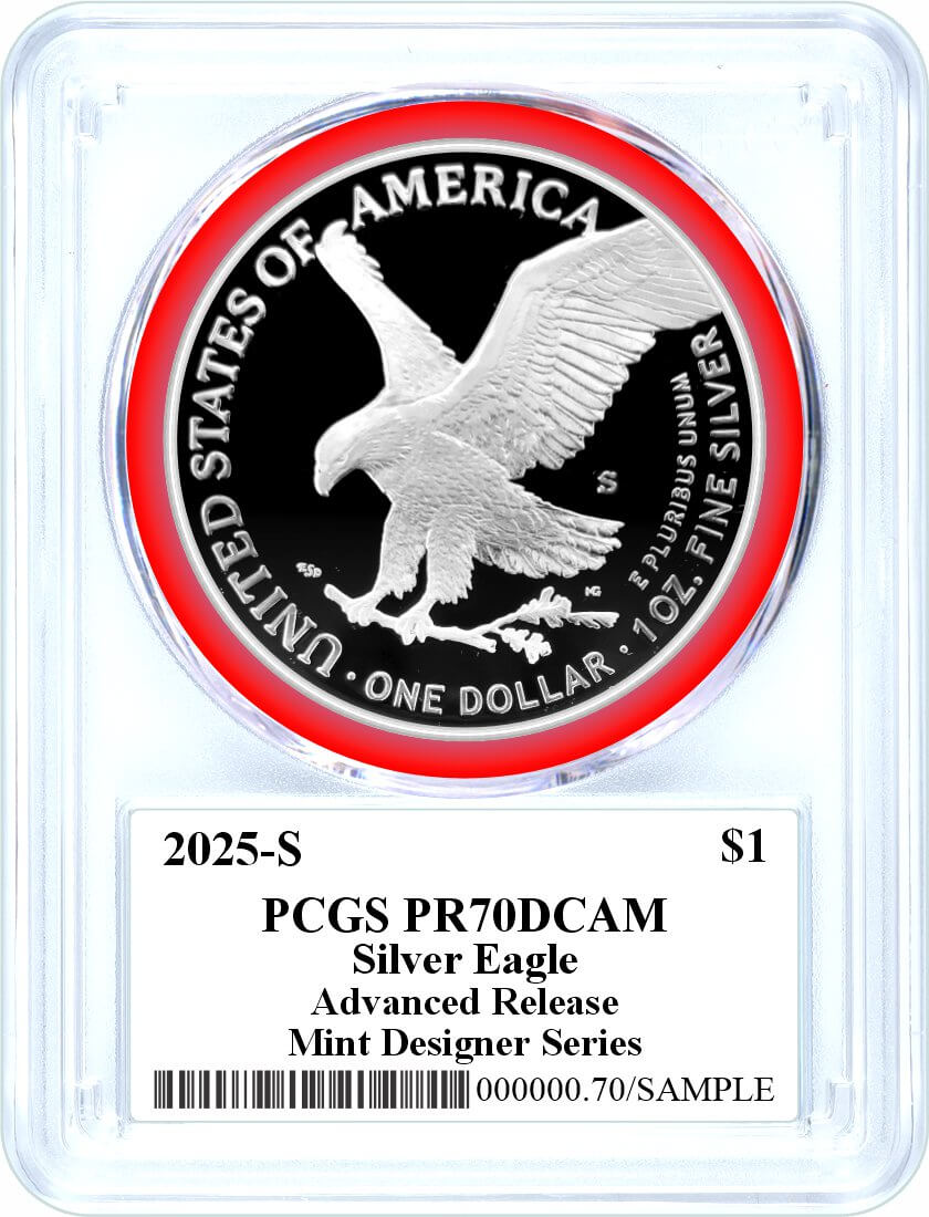 2025 S $1 1oz Proof Silver Eagle 2 Coin Set NGC PF70 UCAM Gaudioso Signed MES/PCGS PR70 DCAM Damstra Signed MDS Advanced Release Duo