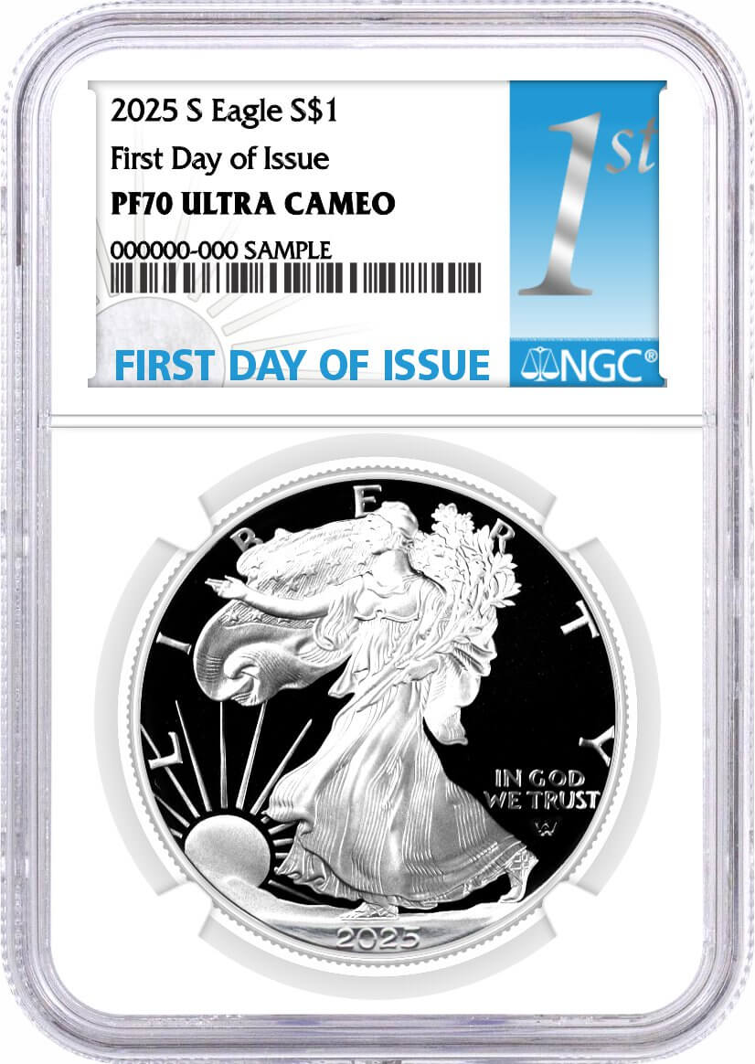 2025 S $1 1 oz Proof Silver Eagle NGC PF70 UCAM First Day of Issue 1st Label