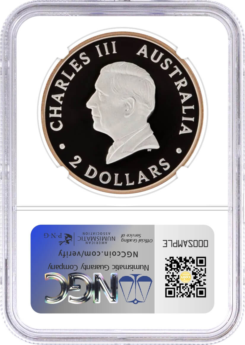 2025 P $2 Australia 2 oz Proof Silver Wedge-Tailed Eagle Ultra High Relief Rose Gold Gilt NGC PF70 UCAM First Day of Issue Mercanti Signed Aus Flag Label
