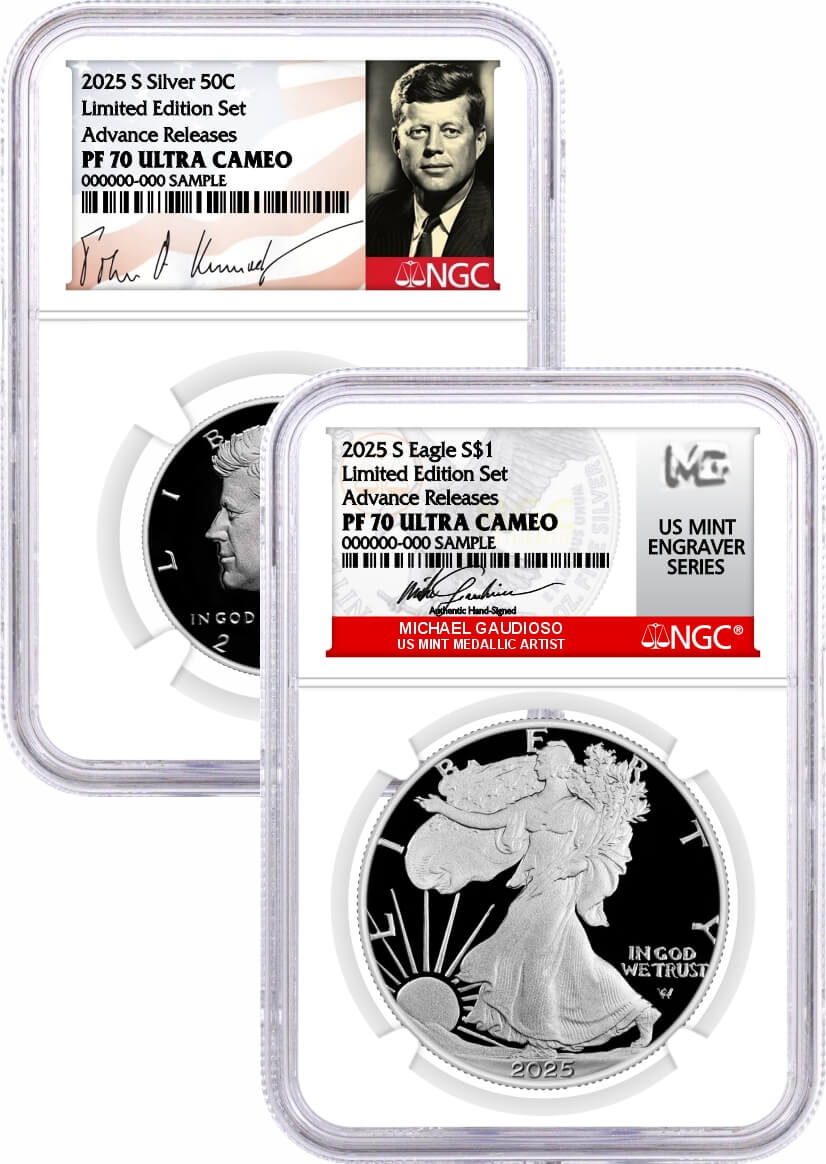 2025 S Limited Edition Silver Proof Set Kennedy NGC PF70 UCAM AR Facsimile Label and Silver Eagle NGC PF70 UCAM AR Gaudioso Signed U.S. MES with 6 Coin Bonus in OGP