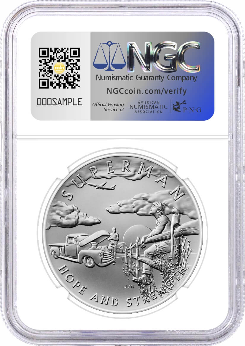 2025 (P) 1 oz Silver DC Comics Superman Medal NGC MS70 Matte First Day of Issue Dean Cain Signed with OGP