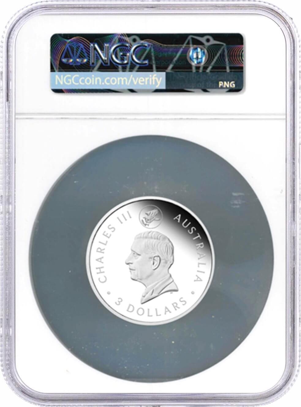 2024 P125 $3 Australia 3oz Proof Silver Wedge-Tailed Eagle 10th Anniversary NGC PF70 UCAM First Releases Mercanti Signed Aus Flag Label