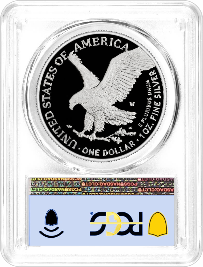 1776-2026 W $1 1 oz 250th Anniversary Liberty Bell Privy Proof Silver Eagle PCGS PR70 DCAM First Day of Issue Flag Label