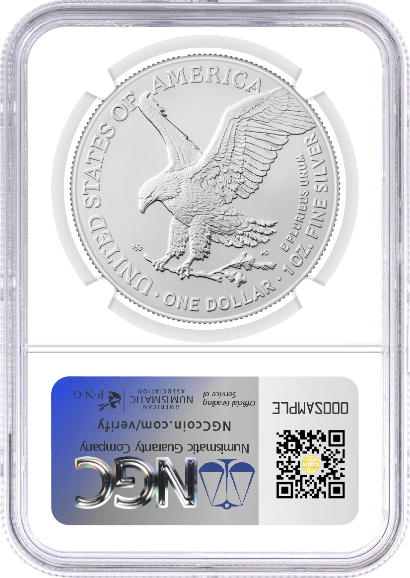 2026 $1 1 oz Silver Eagle NGC MS70 First Day of Issue Gaudioso Signed Flag Label