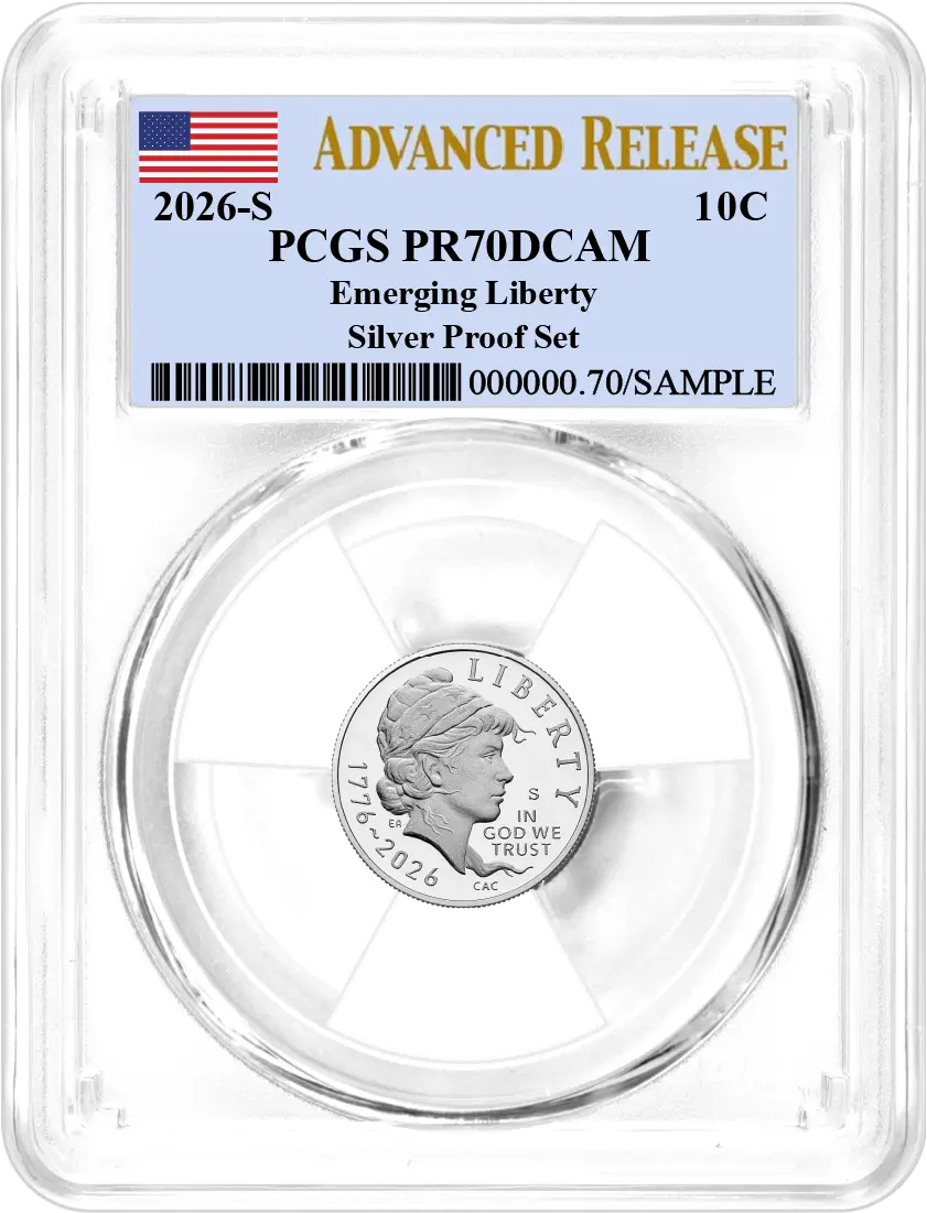 2026 S Semiquincentennial Silver Proof 10-Coin Set PCGS PR70 DCAM Advanced Release Flag Label with Coin Advisor 10-Slab Box