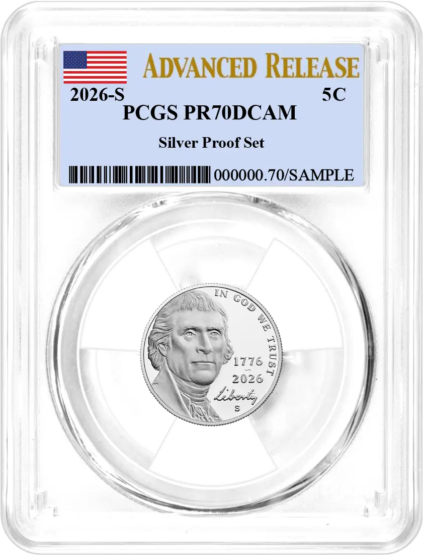 2026 S Semiquincentennial Silver Proof 10-Coin Set PCGS PR70 DCAM Advanced Release Flag Label with Coin Advisor 10-Slab Box