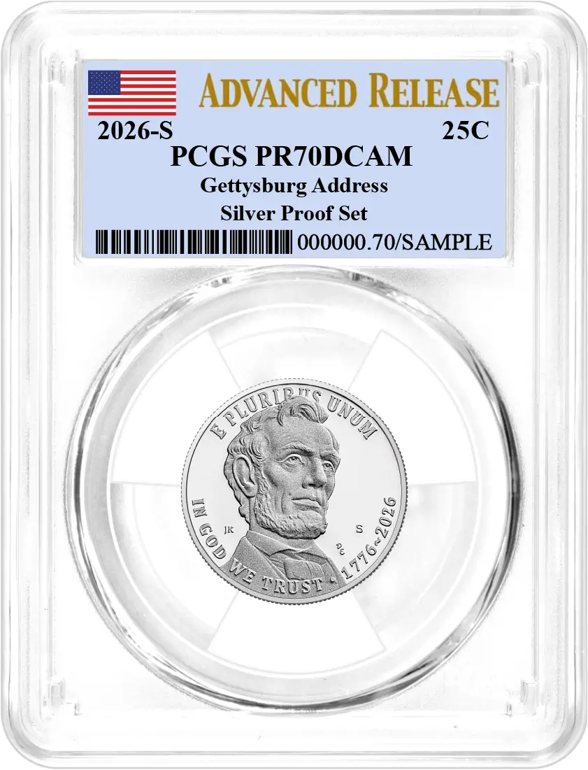 2026 S Semiquincentennial Silver Proof 10-Coin Set PCGS PR70 DCAM Advanced Release Flag Label with Coin Advisor 10-Slab Box