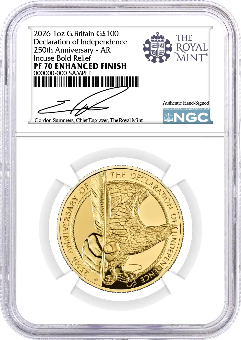 2026 G. Britain £100 1oz Declaration of Independence Gold Proof