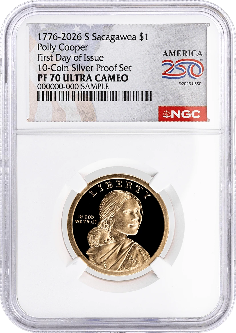 2026 S $1 Semiquincentennial Silver Proof Set Sacagawea Polly Cooper NGC PF70 UCAM First Day of Issue America250™ Label #2