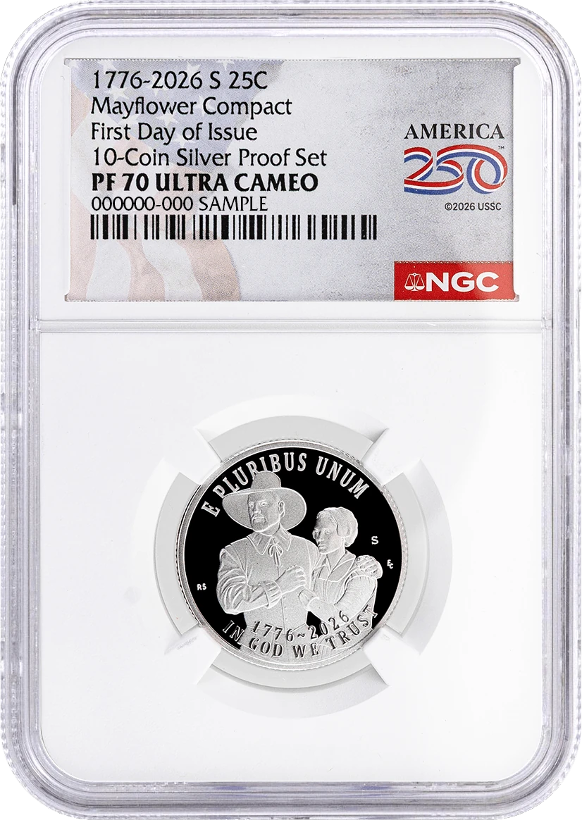 2026 S Semiquincentennial Silver Proof Set 5-Quarter Set NGC PF70 UCAM First Day of Issue America250™ Label #2