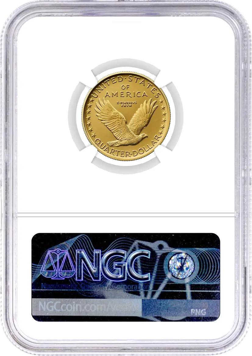 1916(2026) W 25C 24K Gold Standing Liberty Quarter with Liberty Bell Privy + Companion Silver Medal Best of the Mint NGC SP70 FDOI Gaudioso Signed 1776 Freedom Label with Bonus 1776 2-Coin Display Case