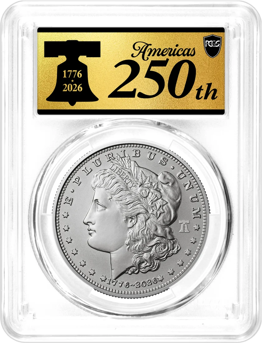 1776-2026 (W) $1 Enhanced Uncirculated Silver Morgan Dollar & Peace Dollar 2-Coin Set PCGS SP70 Advanced Release America's 250th Gold Label
