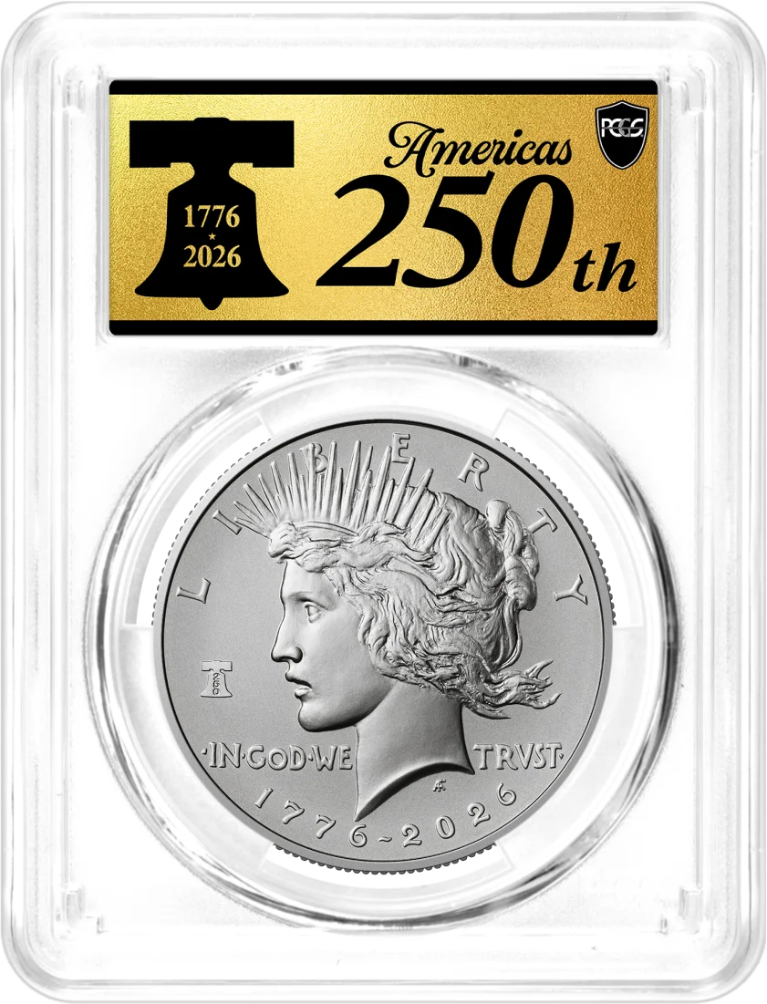 1776-2026 (W) $1 Enhanced Uncirculated Silver Morgan Dollar & Peace Dollar 2-Coin Set PCGS SP70 Advanced Release America's 250th Gold Label