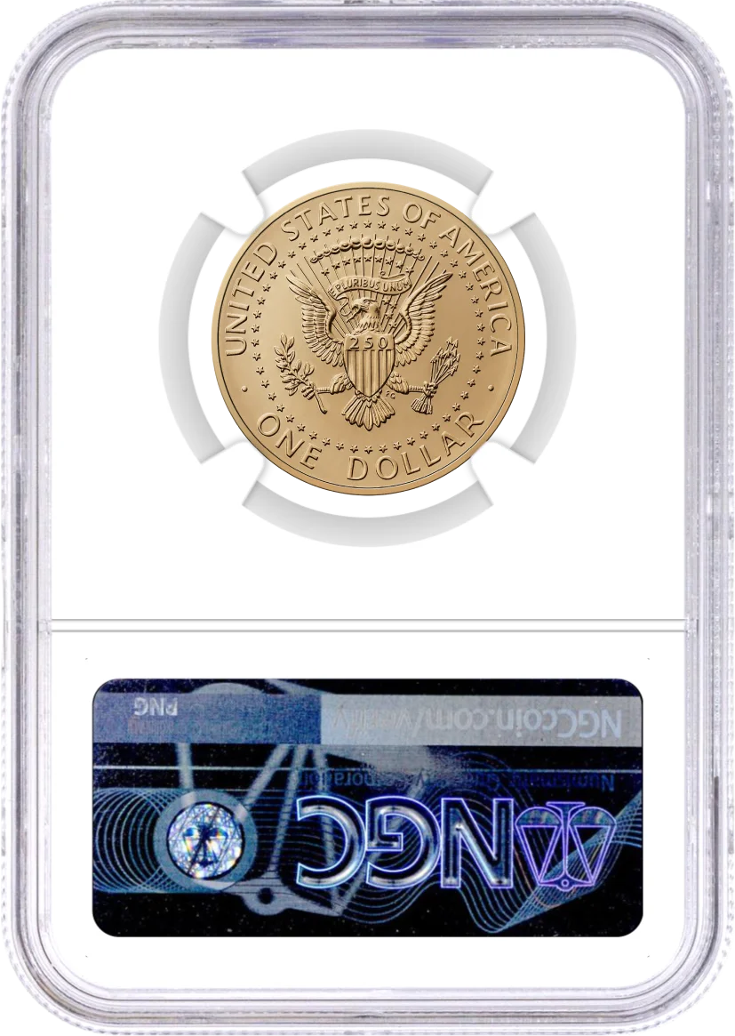 1776-2026 $1 Semiquincentennial Donald J. Trump July 4th Privy NGC MS67 Advance Releases Gaudioso Signed 1776 Freedom Label with Bonus 1776 Display Case + 25-Coin Non-Privy Roll