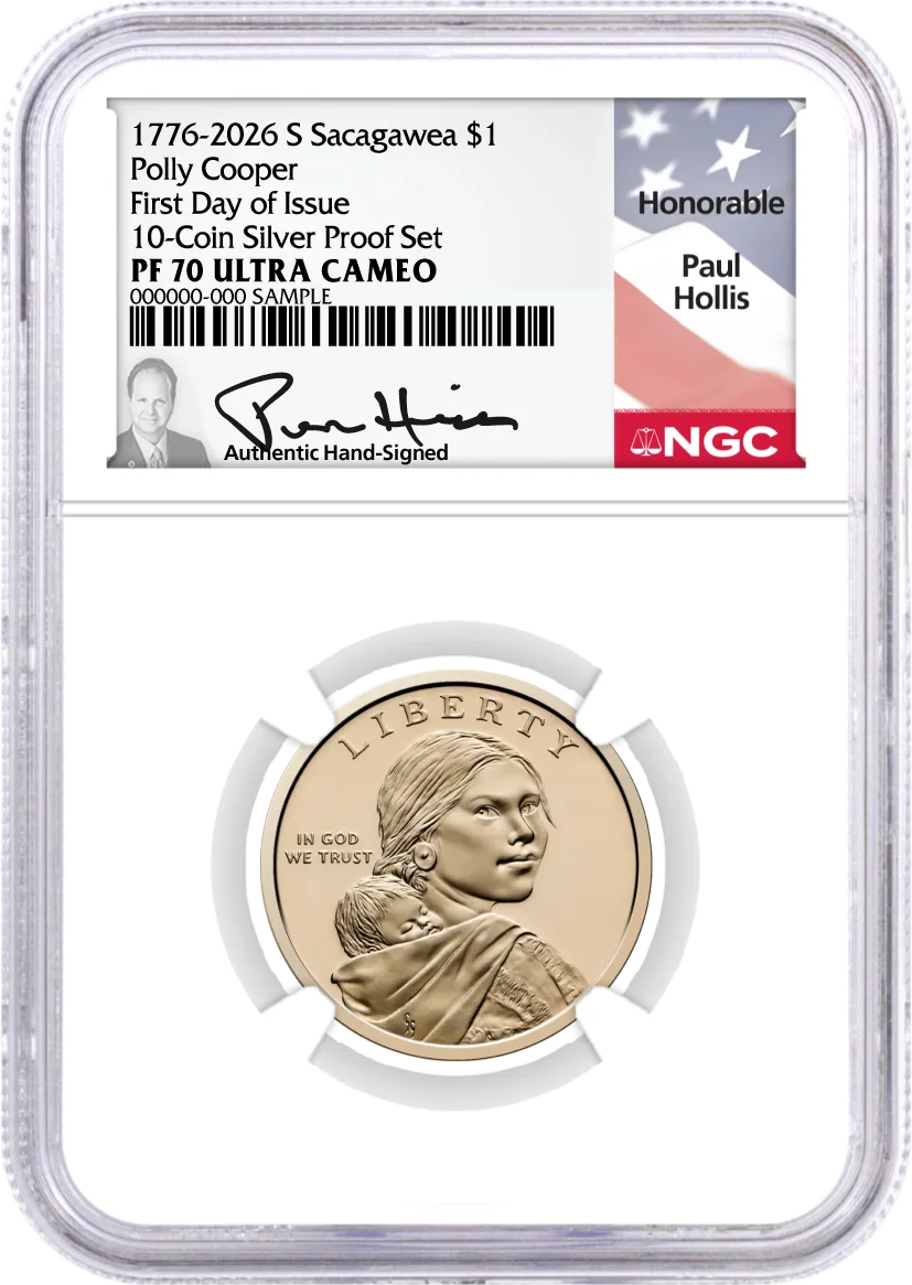 2026 S Semiquincentennial Silver Proof 10-Coin Set NGC PF70 UCAM First Day of Issue Hollis Signed with Coin Advisor 10-Slab Box