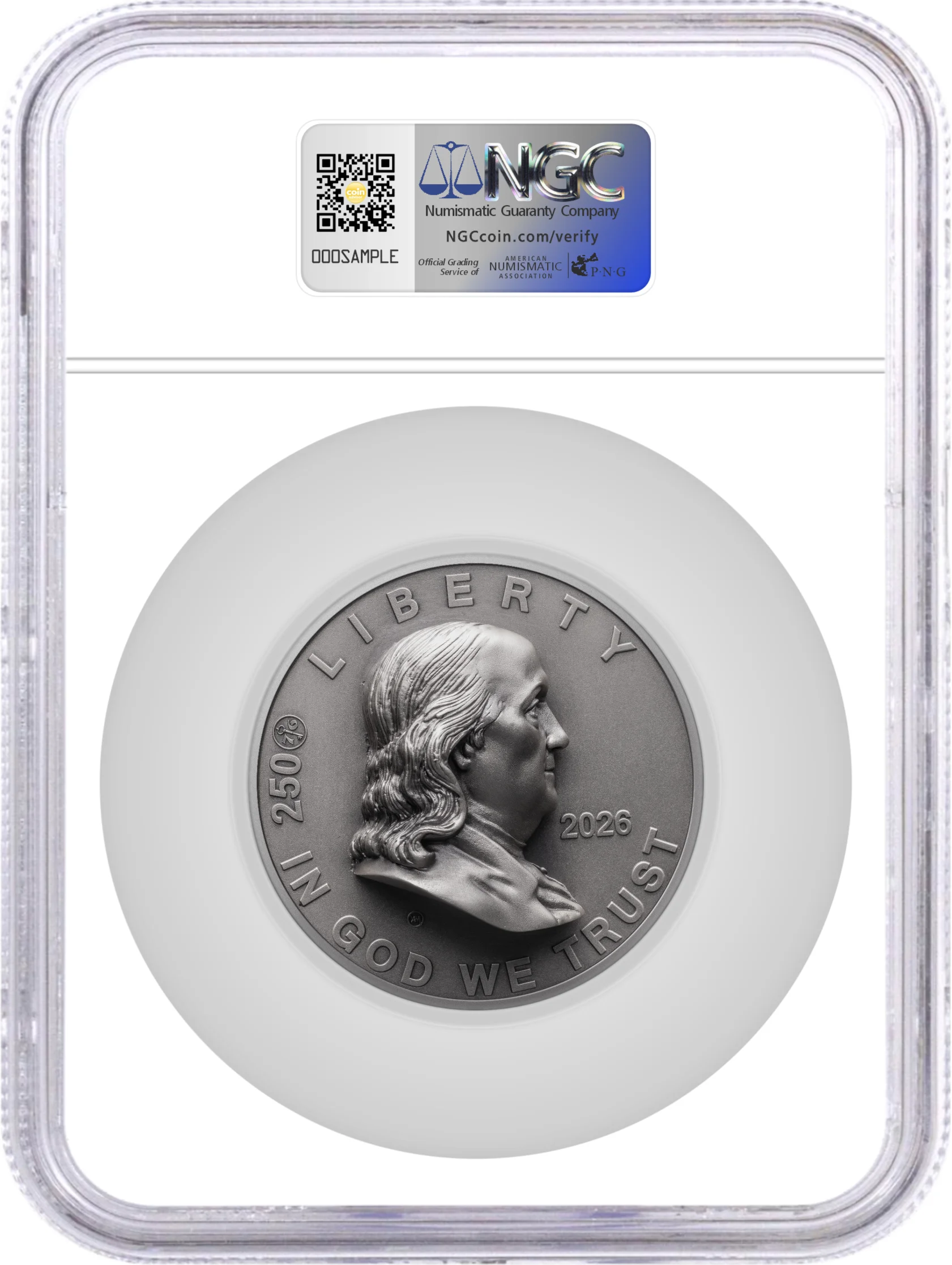 2026 50C 5 oz Franklin Half Dollar Coming To Life NGC MS70 Antiqued Advance Releases Gaudioso Signed X-Mint Label